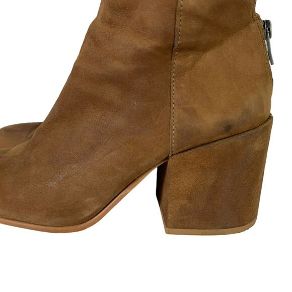 Lucky Brand Tan Ravynn Chunky Heel Zip Up Ankle Bootie Size 8 1/2 - Picture 6 of 10